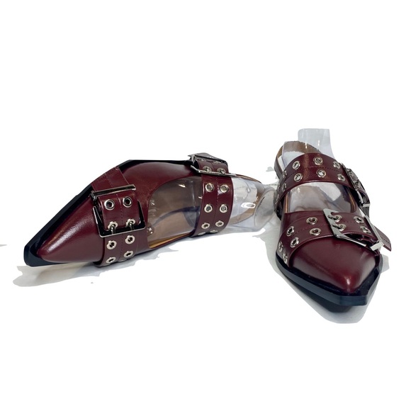 KaroNairy Buckle Ballet Flats, Pointy Toe Slingback, Square Toe Size 10 - Picture 3 of 11